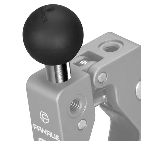 Close-up of Two Pack Ball Mount Adapters With One Inch Rubber And Stainless Steel Ball And One Quarter Twenty Threaded Post for RAM Mounts.