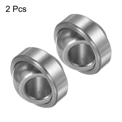 Two Piece GEG8C Sealed Spherical Plain Bearing 8mm Bore, 19mm Outer Diameter, Pack of Two, steel construction with bronze cage visible
