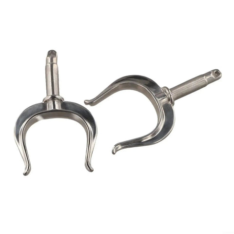 Rowlocks, two 316 stainless steel pieces for rowboat side-mount, marine-grade, adjustable.
