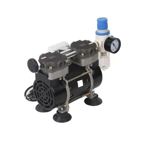 Oil Free Lab Vacuum Pump Two Stage 50 Liter Per Minute Quiet Oilless Medical Grade 110V HZW 165 with silencer and air filter
