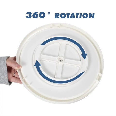 Bottom view of Two Tier Rotating Lazy Susan Organizer With Non Skid Base showing 360 degree rotation feature.
