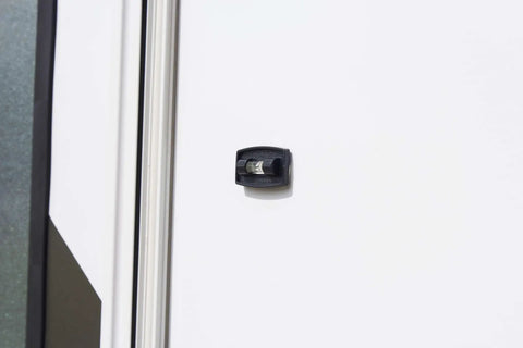 Never Fade Two Way Stick On Level Black With Self Adhesive Back For Quick Plumb And Level Checks installed on white surface