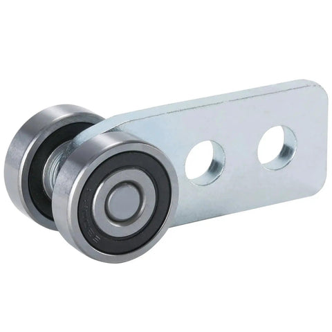 Two Wheel Strut Channel Trolley Rollers for 1-5/8 inch channel, galvanized steel, side view, heavy-duty rubber-sealed bearing