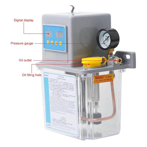 Beefy Gear Oil Pump For Automatic Mechanical Lubrication Systems High Power Workhorse From The TZ-170 Series with display and gauge.