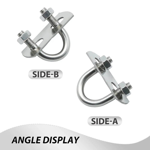 Round U Bolts Zinc Plated Steel M6 Round Bend U Clamp With Nut Plate Washer Set Of 16 For Fixing Pipes Wood And Other Materials