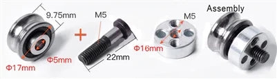 U Groove Ball Bearing + Fixing Screw Double Row Pulley SG20 + Eccentric Wheel