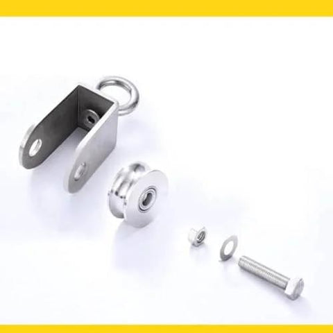 2pcs U-Groove Caster Wheel,Heavy Duty Sheaves Track Pulley,304 Stainless Steel Directional Roller,360° Rotating Ring components