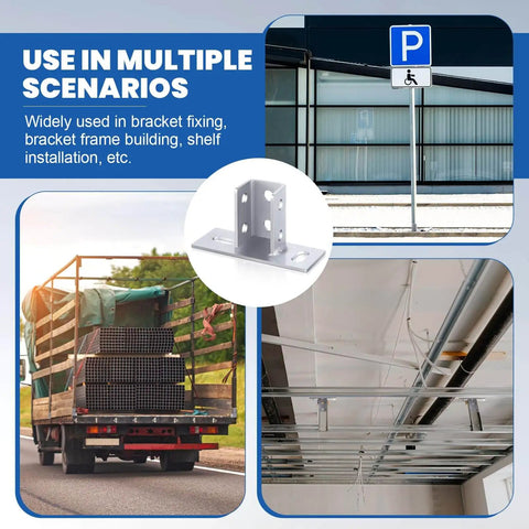 Eight Pack U Post Base Mounts For One Five Eighths Inch Square Single Channel Carbon Steel Q235B Fence Post Bases For Ground Floor Universal Sign And Rack Track System in use scenarios