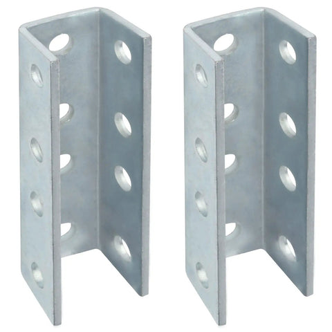 2-Pack U Shaped Splice Fittings Strut Connector Bracket External Channel Coupler Fits One And Five Eighth Inch Strut Channel Steel Electrogalvanized 7 Gauge
