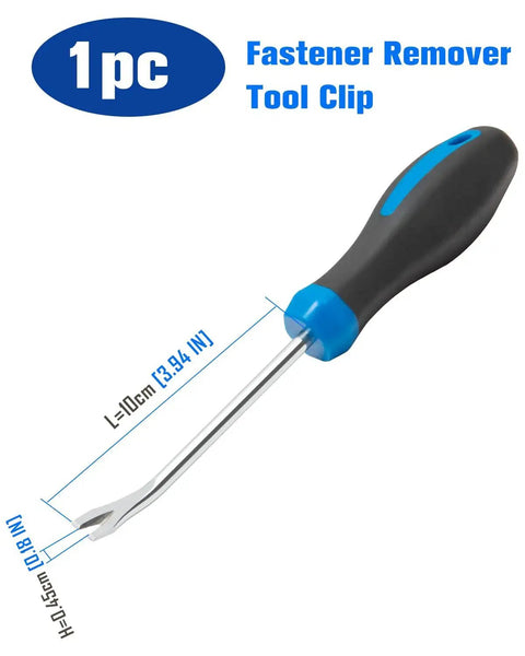 Effortlessly lift tacks and pull nails with a compact U-tip tack lifter with ergonomic grip and chrome finish, shown with dimensions.