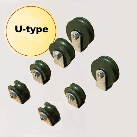 Pulley,Pulley Wheel, 2pc Cast Iron Directional Sheave,Track Wheel,Double Bearing for Round Tube Industrial Machines