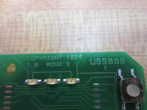 U8900B Control Board For XFC Drives With 8 Push Button Bases And 10 Pin Connector Replacement In Industrial Automation And Machinery Controls By T B Woods, close-up view showing circuit design.