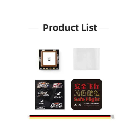Mini M100 GPS Module For UBLOX Compatible With 2-7 Inch FPV Racing Drones, ceramic antenna, includes cable and stickers