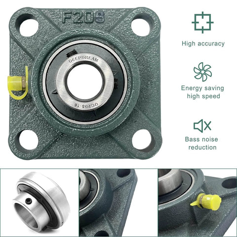 Front view of a 4 PCS of UCF205-16 Pillow Block Bearings, 1 inch Bore, Square Flange Mounted Pillow Block Bearing, mechanisms