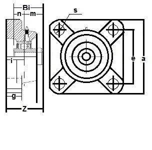 UCF207-21 Black Oxide Plated Insert Flange Unit 4 Bolt 1 5/16" Bore Mounted Bearings - VXB Ball Bearings