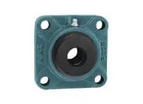 UCF207C Single 4-Bolt Flange Bearing Unit 35mm ID Wide Inner Ring Set-Screw Lock, Cast Iron F207N Housing, Sealed Ball Bearing Insert