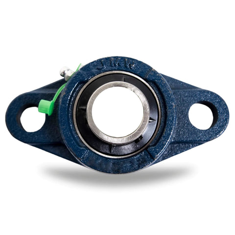 UCFL205-16 Pillow Block Bearing (2 Pack), 1 inch Bore, 2-Bolt Flange Mounted, Solid Base, Self-Alignment, front view
