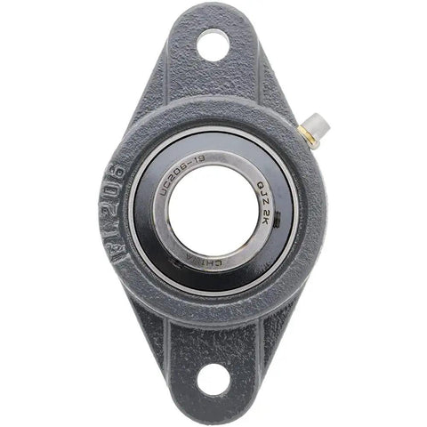 2-Pack Flange Mount Ball Bearing Unit With Insert UC206-19 In Cast Iron Housing FL206 Bore 1.1875 Inch shown vertically
