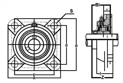 UCFX11-33 Flange Unit 4 Bolt 2 1/16 Bearing