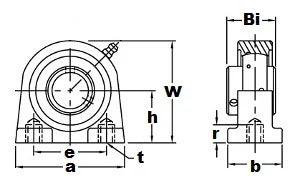 UCPA205-14 Bearing 7/8 inch Screw Tapped Base Pillow Block Bearing