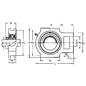 UCT206-18 1 1/8" Bore Mounted Bearing Take-Up Unit - VXB Ball Bearings