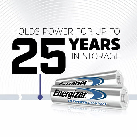 Ultimate Lithium AA Batteries Pack 24 Count For Cameras And Smart Home Devices with 25 years storage claim