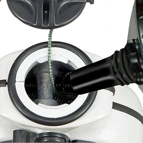 Close-up of 10.5 oz bottle with easy-fill nozzle and line for ultra-fine white snap-line chalk delivering precise, clean marks