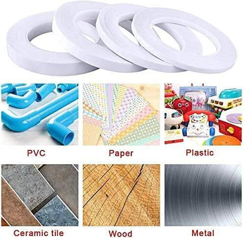 Ultra Thin Double Sided Craft Tape For Card Making Scrapbooking Gift Wrapping And Office And School Use Tear By Hand With Paper Backing Four Rolls One Quarter Inch By Thirty Two Yards Per Roll