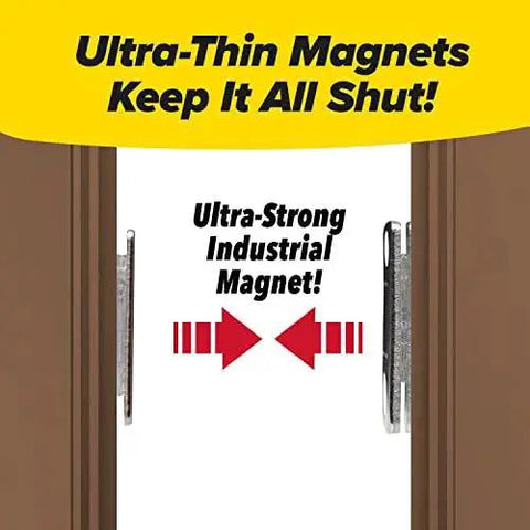 Ultra Thin Magnetic Cabinet And Drawer Magnets Sets For Quick Easy Peel And Stick Installation demonstrating strong magnet pull