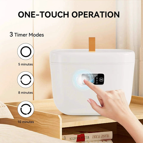 Ultrasonic Retainer Cleaner 45kHz Dental Cleaning Machine For Dentures Aligners Braces Jewelry with one-touch operation and timer modes