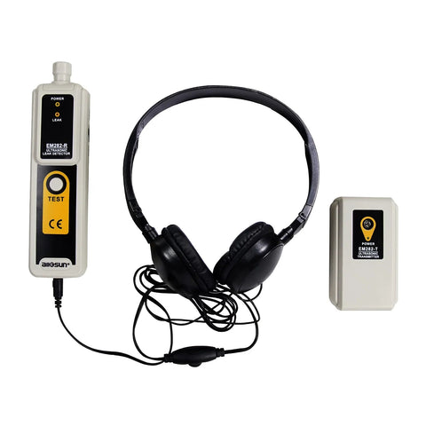 allsun ultrasonic leak detector kit with headset and two transmitter units for HVAC and automotive use
