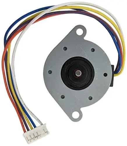 Top view of Unipolar Stepper Motor 5V DC Dual Coil Center-Tapped 7.5 Per Step 120 Ohm with color-coded wire leads