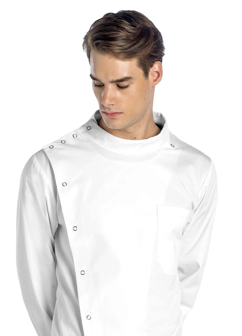 Unisex Lab Coat With Cuffed Sleeves And Snap Closure For Men And Women 43 Inch Length Classic Fit Premium Howie Style Dr James Poly Cotton Blend