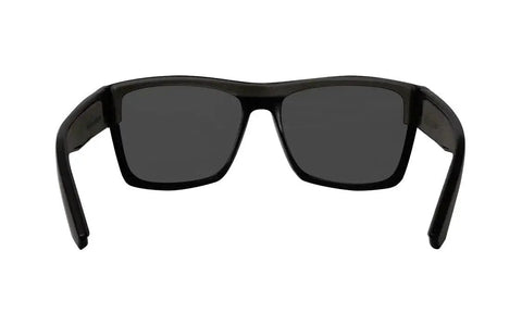 Back view of Unisex Safety Glasses With Matte Black Frame And Removable Side Shields Z87 showing matte finish and smoke lenses