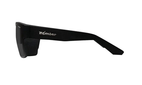Side view of Unisex Safety Glasses With Matte Black Frame And Removable Side Shields Z87 showing sleek design and side shield
