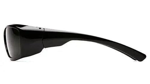 Side view of Unisex Safety Glasses Shade 3.0 IR Filter Scratch Resistant Black Frame with durable nylon material.