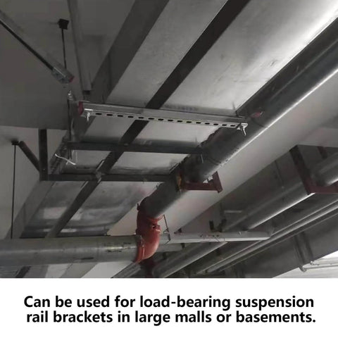 Installed ✝️ Unistrut Channel Trolley Track, 57 in 1-5/8" x 1-5/8" 12 Gauge U-Channel, used in building suspension system