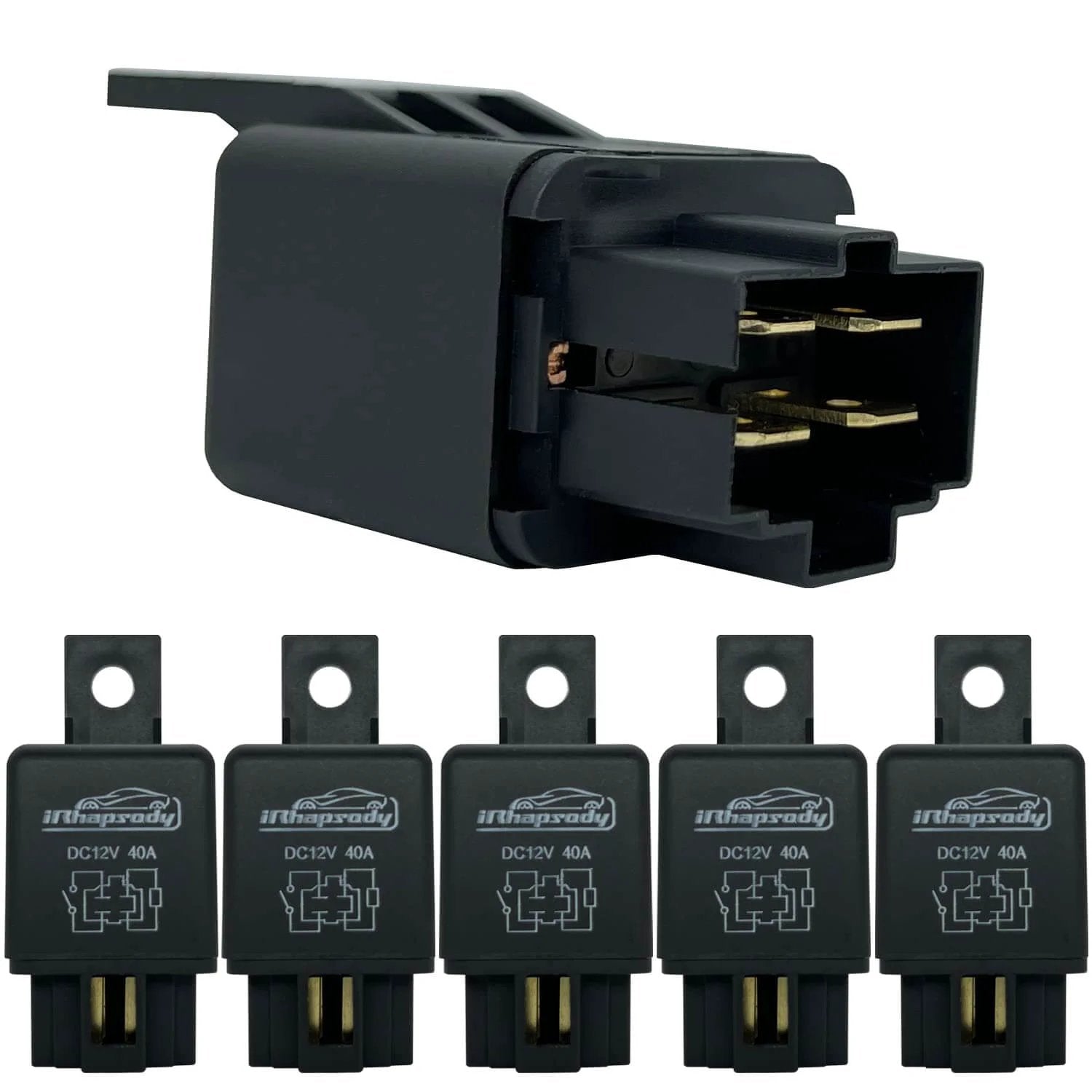 Universal 12V 40Amp 4 Pin SPST Replacement Relay 5 Pac...