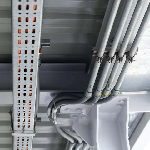 Ten-piece universal tube clamps deliver secure, corrosion-resistant support for Unistrut channels; 2 inch wall mount conduits.