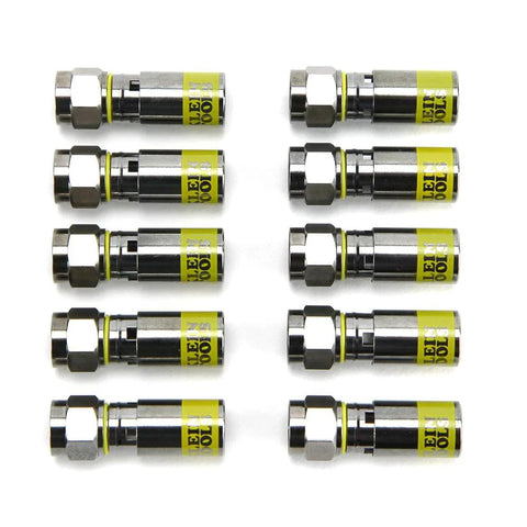 Klein Tools VDV812-606 F-connector, universal compression, male for RG6/6Q coax, 10-pack