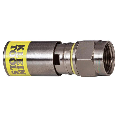 Klein Tools compression F-Connector for RG6/6Q coaxial cable, male, metal body