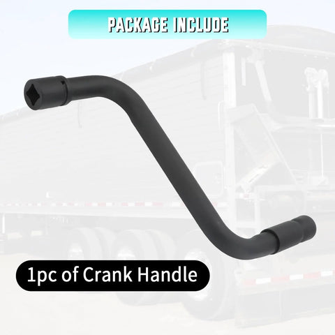 Universal Grain Trailer Crank Handle 13/16 Inch Square Drive 14 Inch Throw in black metal with rust-resistant finish