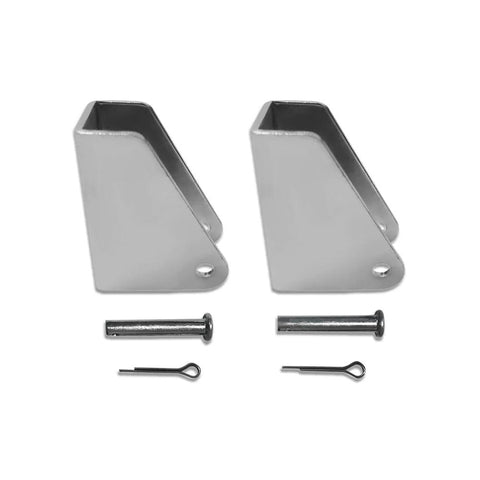 Aflle Racing universal linear actuator mounting brackets, pair, silver metal with pins, 180° swivel