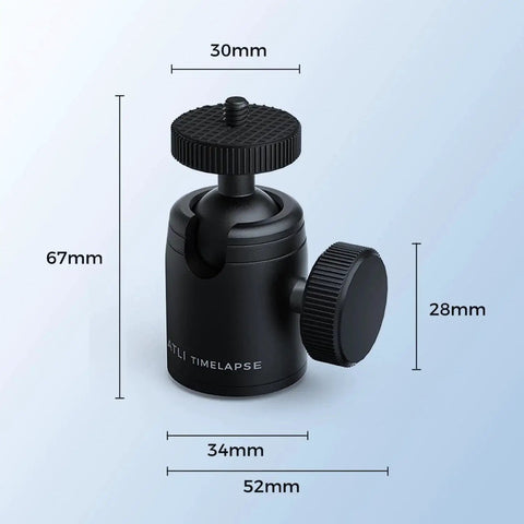 Universal Mini Tripod Ball Head With One Quarter Inch Screw In Stainless Steel And Aluminum Alloy 360 Degree Pan And Ninety Degree Tilt view