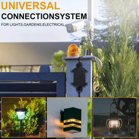 IP68 Waterproof Outdoor Junction Box Built Tough For Real 2 Way Electrical Box With Two M20 Cable Gland Connectors installed on pole