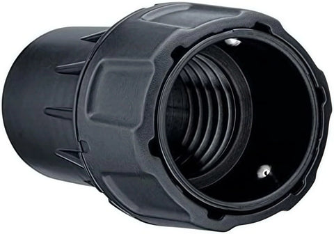 DWV9000 universal quick multi-function connector, black plastic with 1-1/4 in threaded opening.