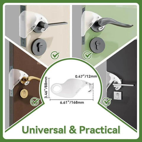 Two Pack Door Silencer For Quiet Close, Child Proof Door Closer Cushion And Baby Door Latch Cover on various door handles