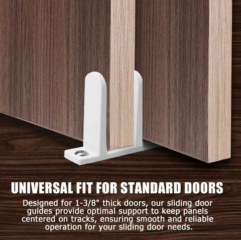 4 Pack Universal ABS Sliding Closet Door Floor Guides For 1-3/8 Inch Thick Doors White With Screws Durable Centering Guides