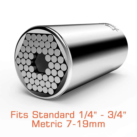 Universal Self Adjusting Socket Set Fits Standard One Quarter To Three Quarters Inch And Metric Seven Millimeter To Nineteen Millimeter
