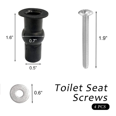 No Fuss Easy Install Universal Toilet Seat Hinge Screws With Stainless Steel And Rubber Top Mount Hardware To Stop Shifting Seats Quacc 4 Pack